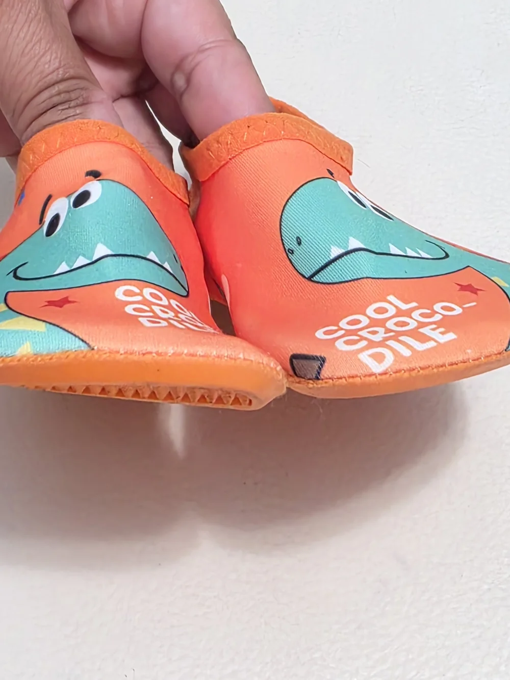 Kids Orange 'Cool Crocodile' Slip-On Water Shoes Size 5½ 6 Toddler Or 24/25 Asia